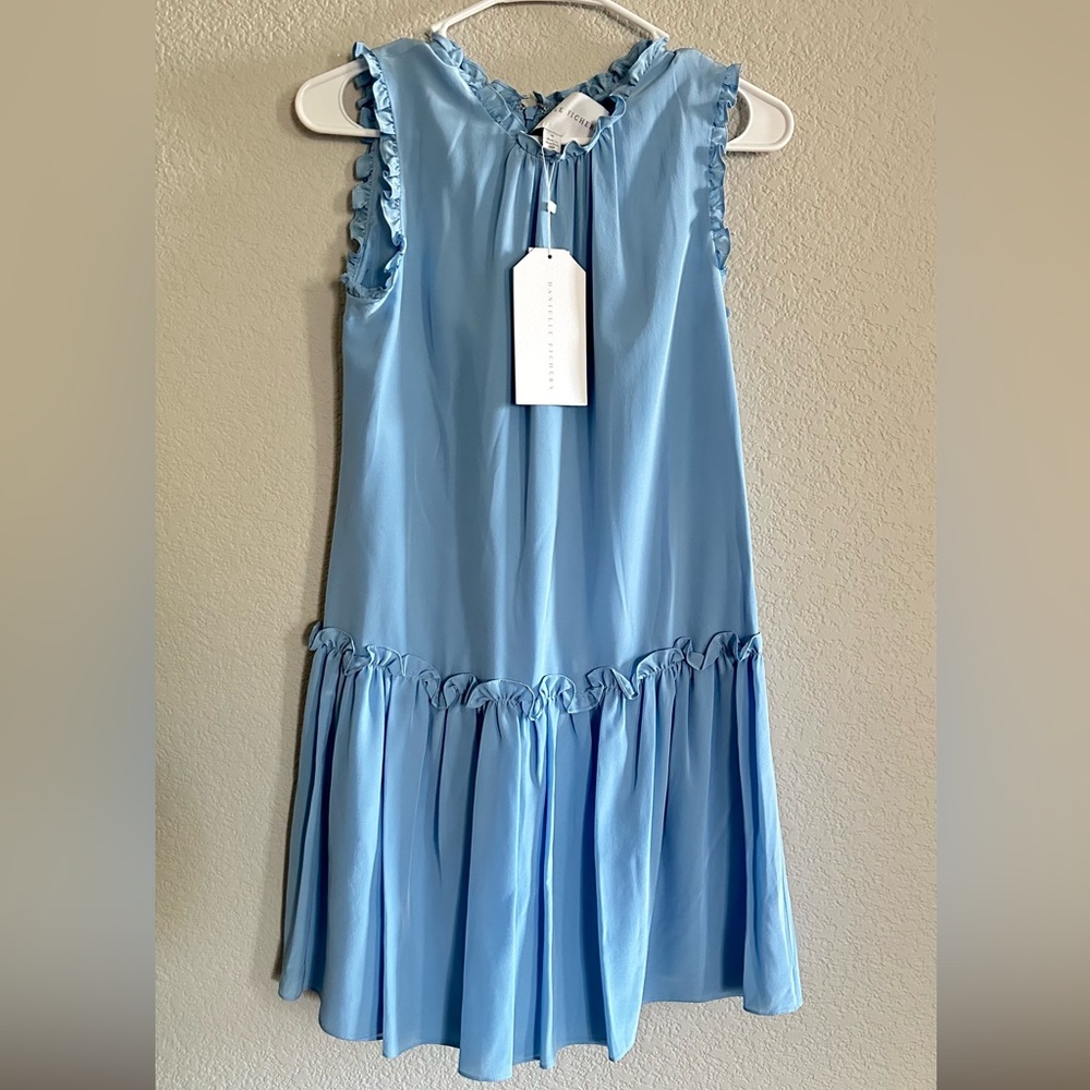 Danielle Fichera Elegant Blue Sleeveless Dress Size 4